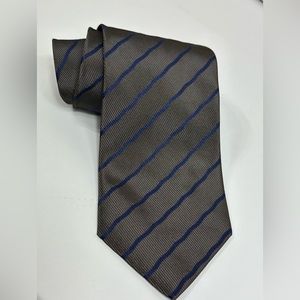 Calvin Klein collection Black/Gray with blue Striped Tie 59"x.4"Classic Necktie